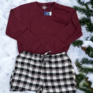 Sleephero Mens Flannel Pajamas Top & Bottom NWT PLAID Christmas Holiday PJ XL